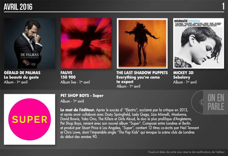 Albums &agrave; venir A